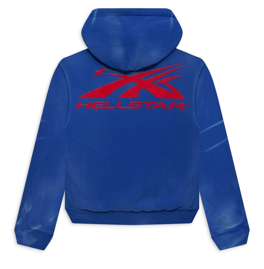 Hell Star Hoodie Blue Red Logo