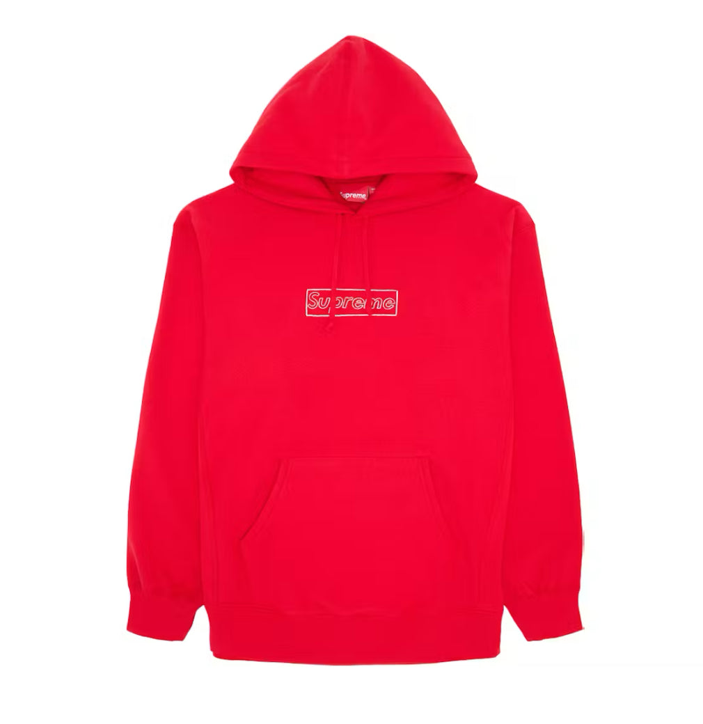 Supreme Kaws Chalk Hoodie Red