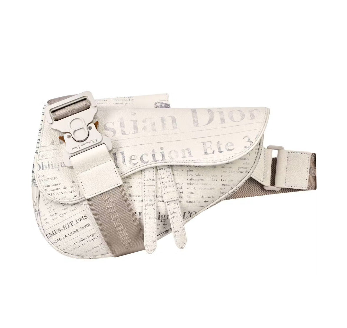Dior x Daniel Arsham Saddle Bag Newspaper White