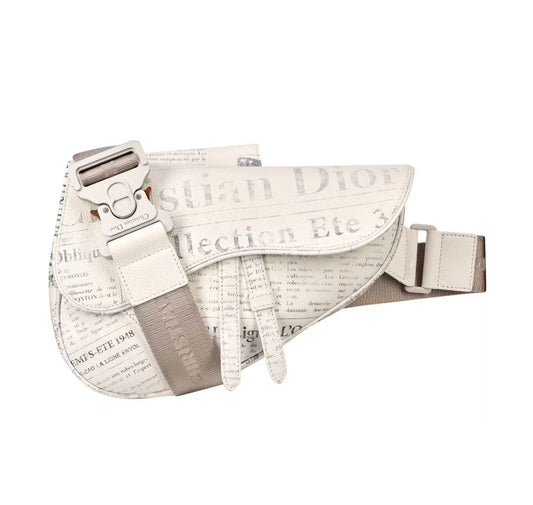 Dior x Daniel Arsham Saddle Bag Newspaper White
