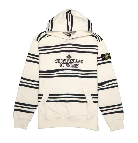 Supreme Stone Island Warp Stripe Hoodie White