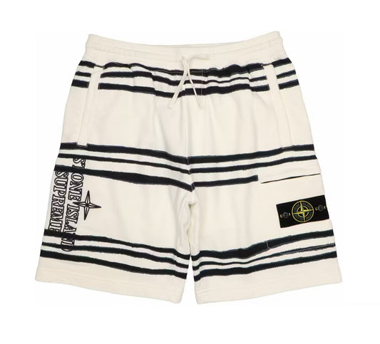 Supreme Stone Island Warp Stripe Shorts White
