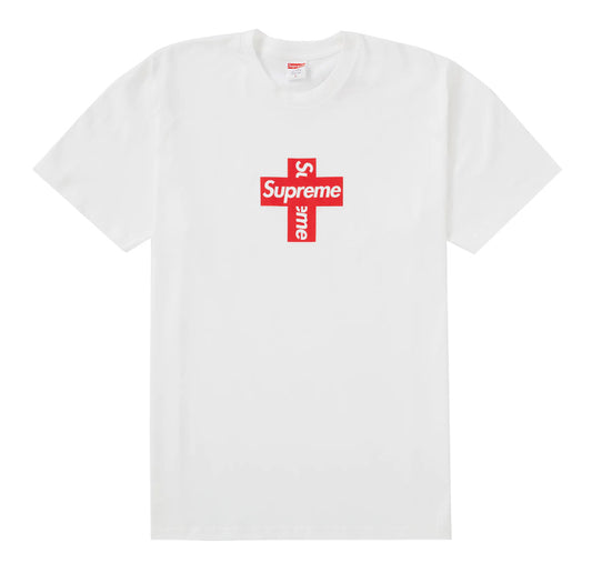 Supreme Cross Box Logo Tee White Red