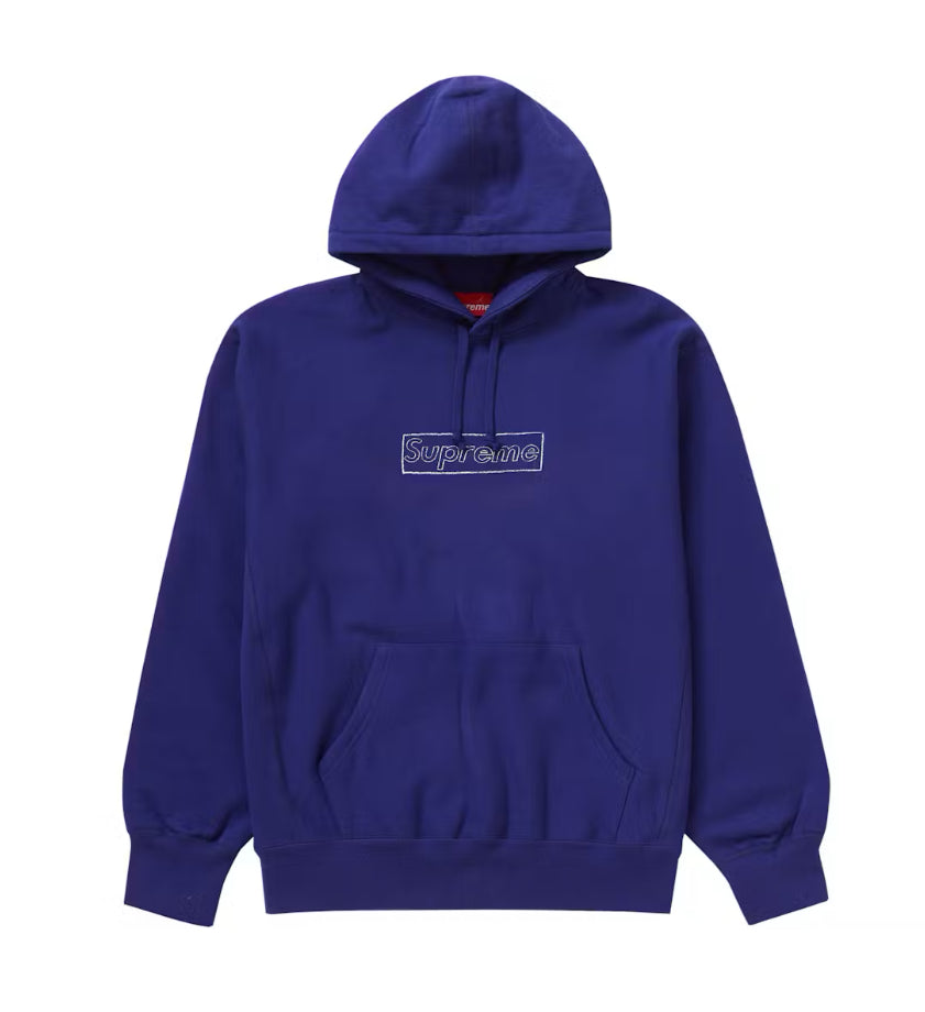 Supreme Kaws Chalk Hoodie Washed Navy