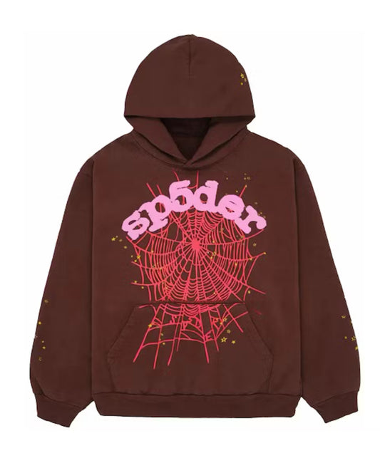 Sp5der Web Hoodie Brown