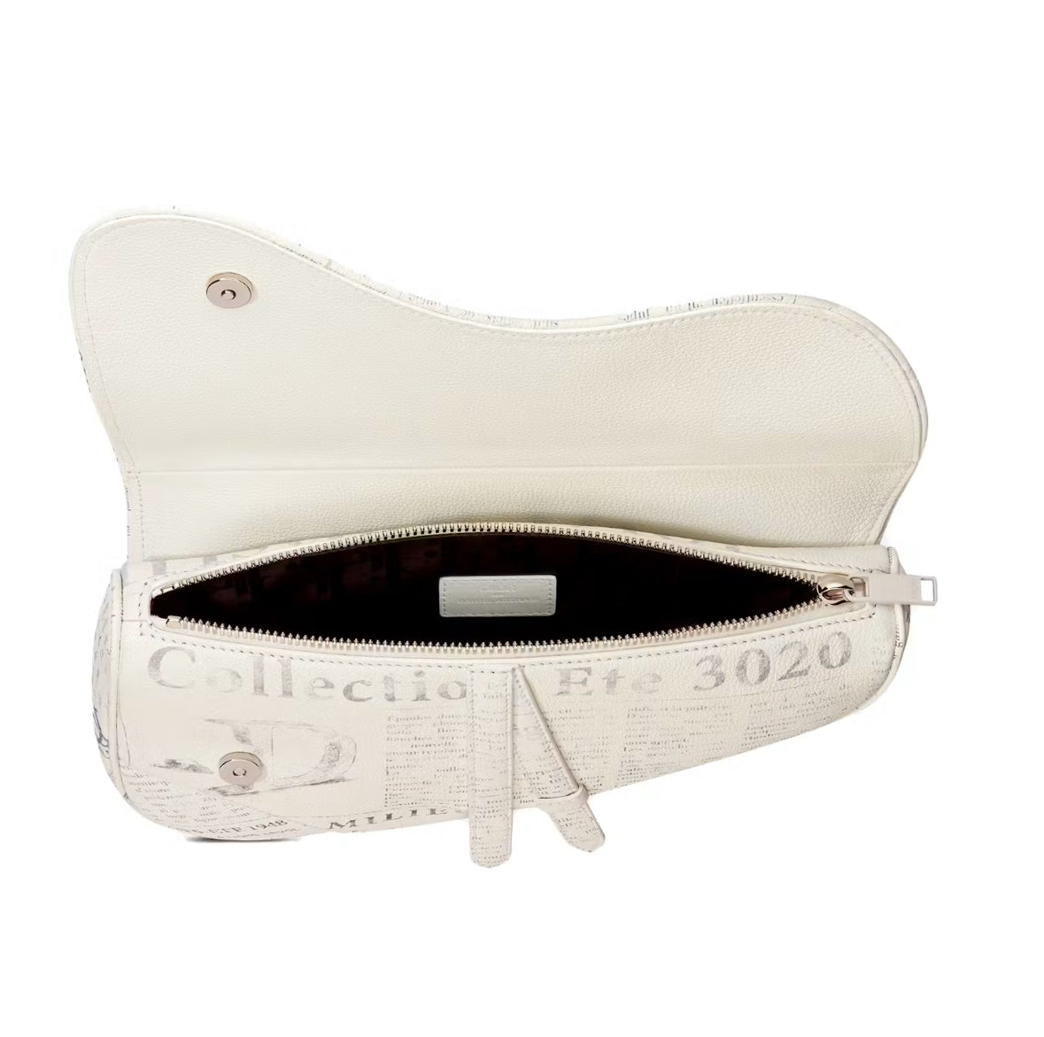 Dior x Daniel Arsham Saddle Bag Newspaper White