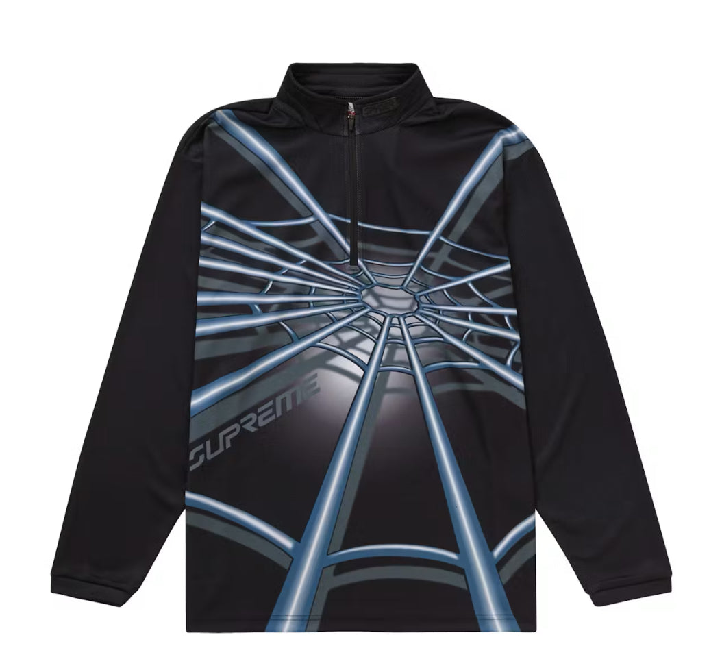Supreme Spyder Web Half Zip Pullover Black