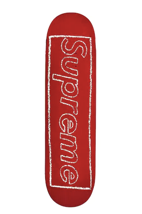 Supreme KAWS Chalk Logo Skateboard Deck Red