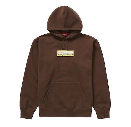 Supreme Bling Box Logo Hooded Sweatshirt Men's Dark Brown