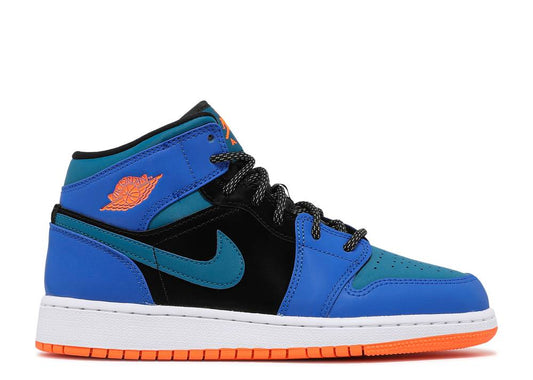 Jordan 1 Mid Racer Blue Green Abyss (GS)